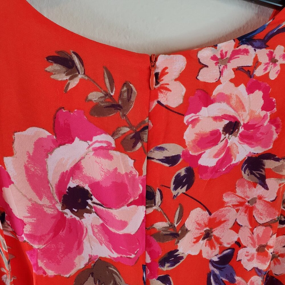 Eliza J Womens Orange Floral High/low Chiffon Petite Maxi Dress 14P - Picture 8 of 10